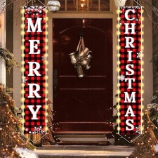 Christmas Decorations Outdoor Yard, Outside Front Porch Sign Set with Lights, Re
