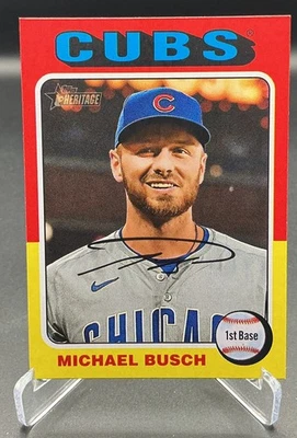 2024 Topps Heritage High Number - Michael Busch #537 - Chicago Cubs - Image 1 of 2