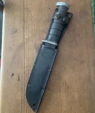 Cutco 5724 Ka-Bar Fixed Blade Knife With Leather Sheath Fair/Good Bowie Style