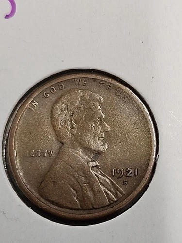 1921-S and 1921 Lincoln Wheat Cent Pennies V.G To Fine Condition