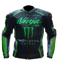Kawasaki Motorbike/Motorcycle Leather Jacket Racing Biker Leather Jac