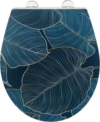 WENKO WC-Sitz Model Big Leaves  , Toilettensitz aus antibakteriellem Duroplast