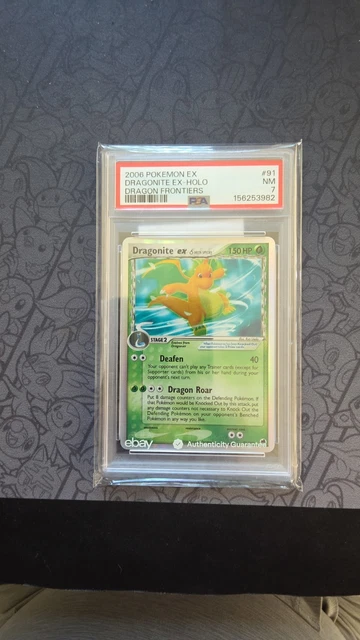 Pokemon: Dragonite #91/101 EX Dragon Frontiers 2006 Holo Rare Vintage - PSA 7