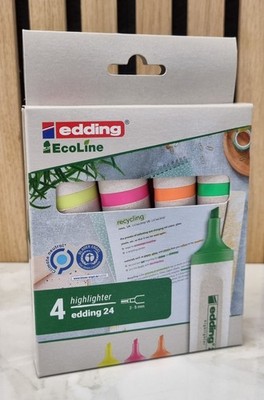 edding 24 EcoLine Textmarker Set 4 Farben Neon Nachfüllbar Highlighter 4-24-4 NE