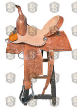 Western Barrel Racing Horse Saddle 12-18 AD Saddlery Leather Equestrian Tooled