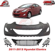 Front Bumper Cover Primed Plastic Fog Lights Kit For 2011-2013 Hyundai Elantra Front Bumper Cover Primed Plastic Fog Lights Kit For 2011-2013 Hyundai Elantra