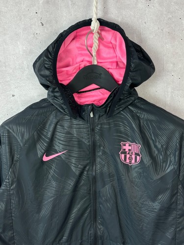 Nike Barcelona Printed Big Logo Nylon Black Light Jacket Size L - Picture 4 of 15