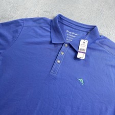 Tommy Bahama Polo Shirt Mens 2XL Rococo Blue IslandZone Supima Performance Golf