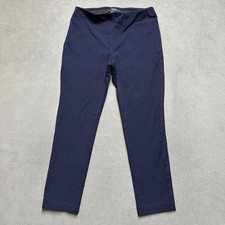 Karen Kane Dress Pants Womens M Blue Pull-On Elastic Waist Stretch Ankle USA