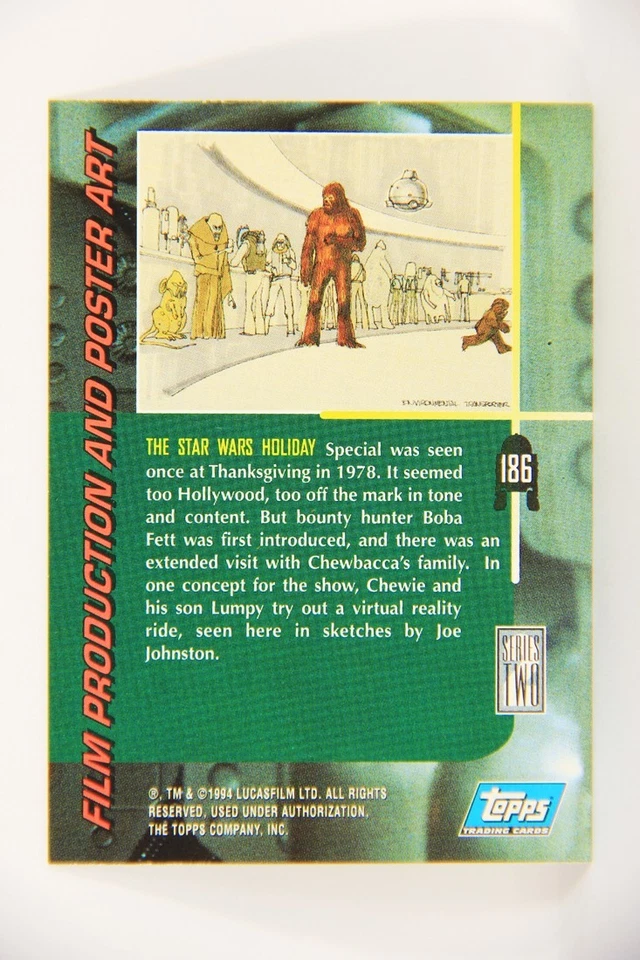 Star Wars Galaxy 1994 Card #186 Star Wars Holiday Special 1978 Artwork L019857 - Image 2 of 2
