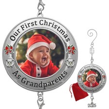Grandparents Christmas Photo Ornament - 2025 Our First Christmas As Grandpare...