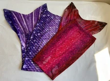 Lot of Two SUN TAILS Mermaid Swim Mono Fins Red & Purple Size JS Small