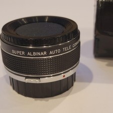 Vintage Albinar Super Albinar Auto Tele Converter 35mm SLR Lens Black Case