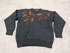 Tulchan Jumper Womens L 100% Wool Floral Knit Leaf Country 90s Cottagecore Retro