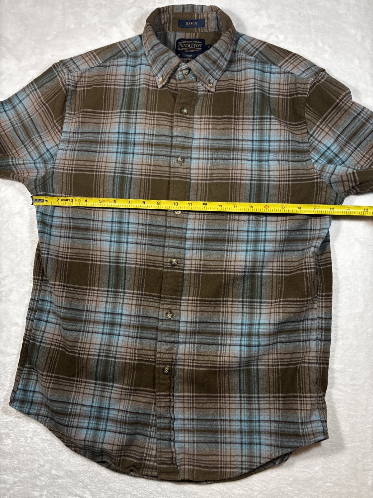 Pendleton Mason Size Medium Plaid Button Up Longs… - image 6