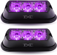  2PCS 3-LED Strobe Light Purple Waterproof Emergency Beacon Flash