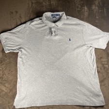 Polo Ralph Lauren Classic Fit Polo Shirt Mens XL Gray Cotton Short Sleeve Logo
