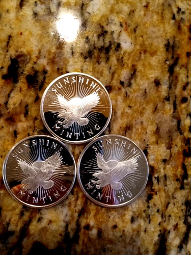3-Sunshine Silver Eagle Rounds .999 Fine Silver (1 Troy oz. Each)
