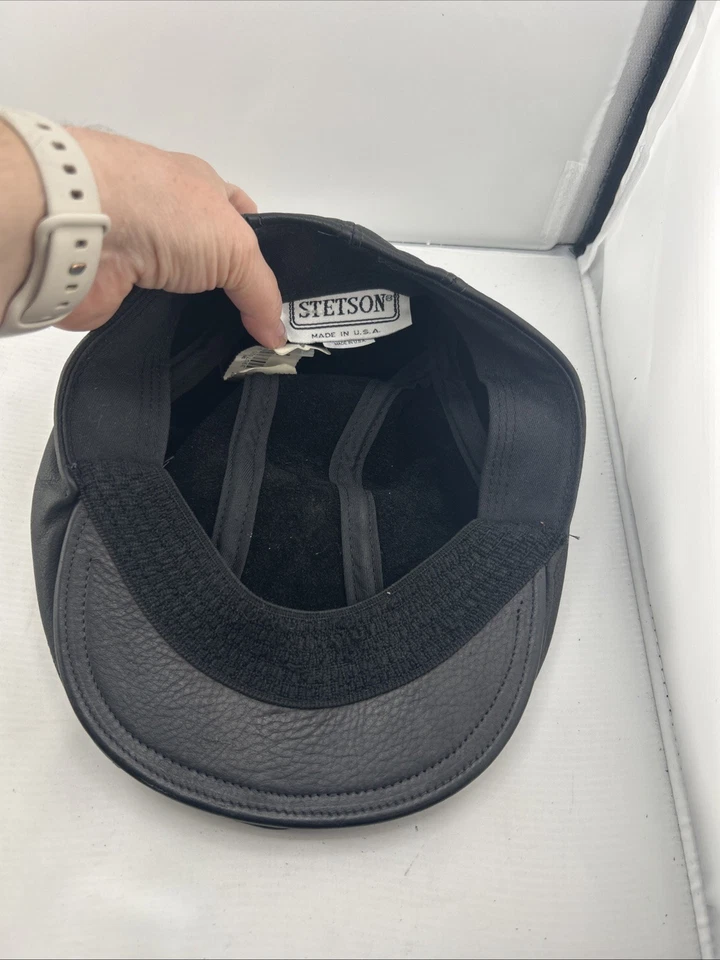 Gorra Stetson Newsboy, Cuero Genuino, Talla S/M Hecha en EE. UU., Nueva Nunca Usada De Colección Foto 4 de 4