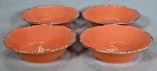 Set of (4) Tommy Bahama Melamine 7" Orange Rustic Crackle Salad / Cereal Bowls
