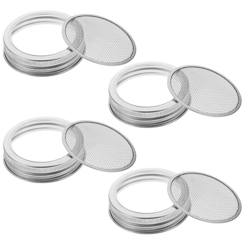 4 Pcs Stainless Steel Mesh Cover Sprouts Jar Lid Kerr Canning Lids