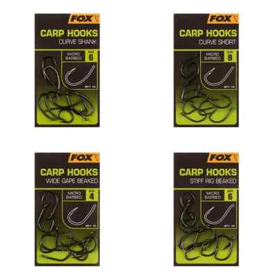 FOX - CARP HOOKS MICRO BARBED - FULL RANGE AVAILABLE