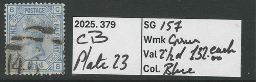 QV SG157 2 1/2d PLATTE 23'CB' Bogen/Poststempel Sammlung Kat 32€ pro Stück (379)