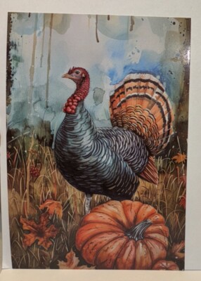 Thanksgiving Glossy Unused Postcard Greeting Card 4 x 6  Fall Wall Decor