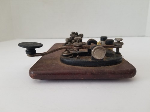 Vintage Telegraph Key Set on Wooden Base For PARTS - Zdjęcie 11 z 23
