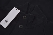 C.P. (CP) Company NWT 1/2 Button Knitted Wool Sweater Size M 50 in Solid Black