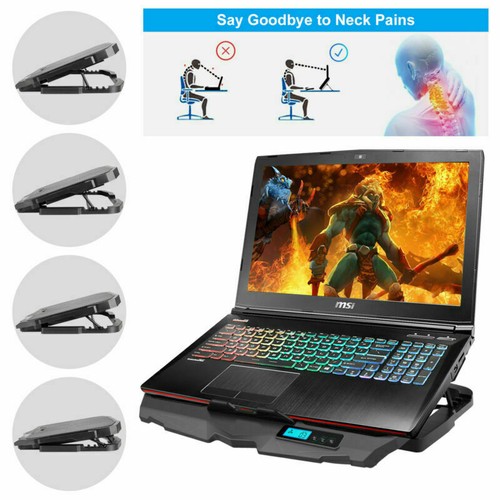 Laptop Cooling Pad with 3/5/6 Fan Notebook Cooler Stand Holder Dual USB 12"-17" - Afbeelding 34 van 40