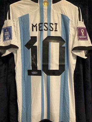 2022 FIFA World Cup Final Argentina Lionel Messi signiertes Trikot COA