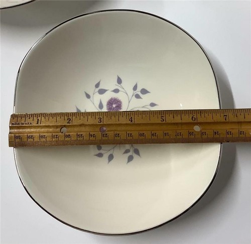 3 Anniversary Pattern 7" Soup Bowls Century Service Corp Purple Allium Flowers - Picture 3 of 10