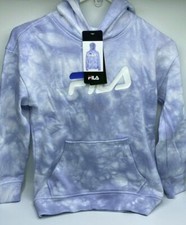 Girls Size Small (7/8) Nice Fila Pullover Hoodie Sweatshirt Lavender Tie Dye