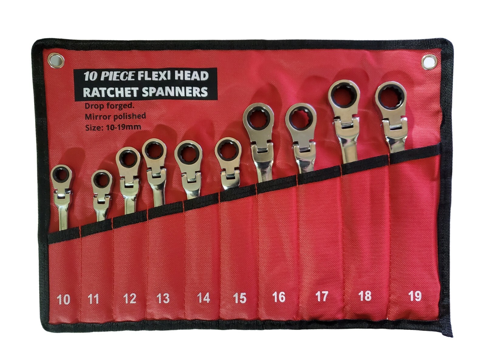Ratchet Spanner Set 10pc Combi Flexi Metric Flexible 1019mm Ratchet