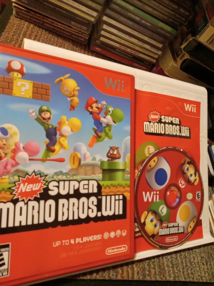 New Super Mario Bros. Wii (Nintendo Wii 2009) COMPLETE CIB TESTED