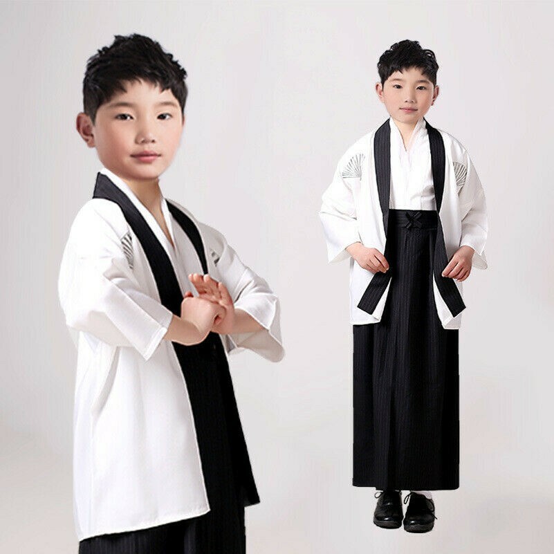 PRIJOUHE Kimono leggero da uomo, con sette maniche, aperto sul davanti, stile giapponese, 07-bianco, Small