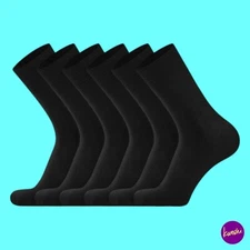 DarkCom Men's Smart Dress Socks 6-Pairs, Black, UK 9-11 (EU 43-46 | US 10-12)