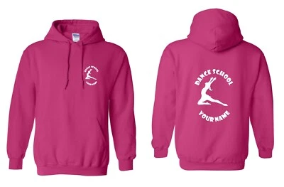 AWD / FRUIT OF THE LOOM Kids Personalised Dancing Hoodie, Gymnastic Hoody Dance Hooded Sweat (D1)