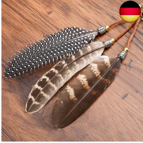 AWAYTR Bohemien Feder Haarband Hippie Haaretragen - Quaste Geflochten Feder - Bild 5 von 7