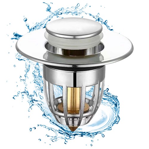 Universal Pop Up Drain Filter Wash Basin Core Bounce Bathroom Sink Plug Stopper