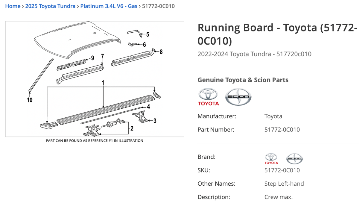 ウヨリページ 517716A120 Genuine Toyota PLATE, STEP, RH 51771-6A120 | eBay