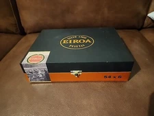 EIROA SALUD AMOR PESETAS Cigar Box 54 × 6 With Clasp 2 Tone Wood