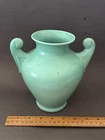 AQUA TEAL GLAZED STANGL POTTERY 3110 HANDLED ART DECO URN VASE PLANTER