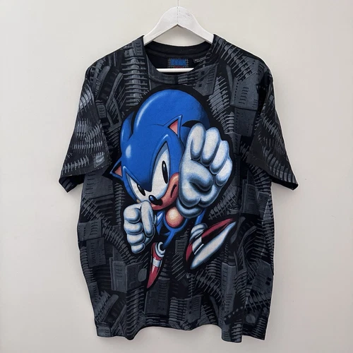 Vintage 1994 SEGA MEGA WEAR Sonic The Hedgehog AOP T Shirt - Mens Size Large - - Picture 1 of 15