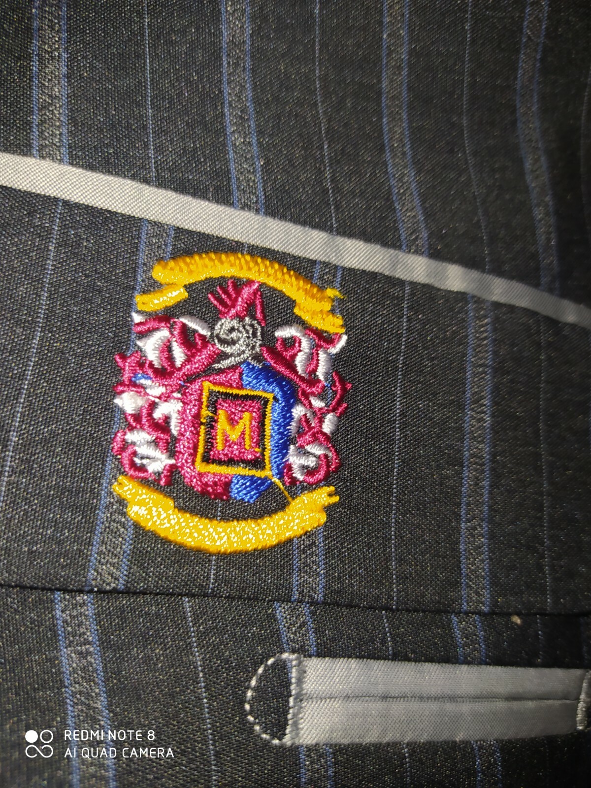 FILA Giacca cappotto sportivo 54R grigio blu canottaggio righe picco risvolto biglietto tasca BLAZER