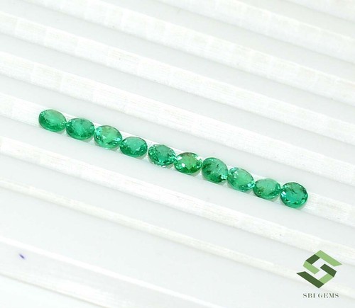 3.25 mm Natural Emerald Round Cut Lot 10 Pcs 1.33 CTS Calibrated Loose Gemstones - Picture 3 of 7