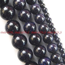 Natural 4mm 6mm 8mm 10mm 12mm Blue SandStone Round Gems Loose Beads 15"