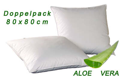 Aloe Vera Kopfkissen 2er Pack 80x80 cm Hotel Pension Pflegeleicht  Doppelpack | eBay.de