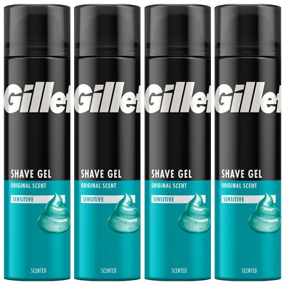 Gillette Original Scent Rasiergel Sensitive 4er Pack ,4x200ml, OvP Neu